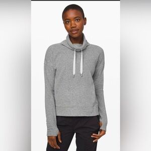 Lululemon Go Forward Pullover Fleece Cowl Neck Heathered Grey